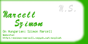 marcell szimon business card